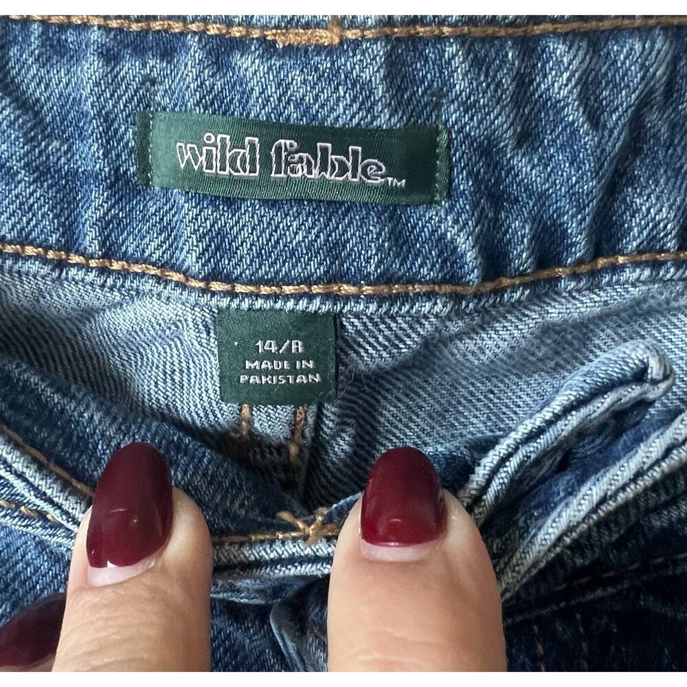 Y2K Baggy Low Rise Denim Jeans 14/R Wide Leg 90s Blue - Picture 3 of 8